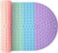 Joiyota Push Pop Bubble Bath Mat for Kids,Rainbow Large Non-Slip Silicone Tub Mat with Strong Suction Cups for Toddler,33x17.3 Inch Waterproof Shower Mat for Bathtub, Sensory Bath Pad with Drain Holes