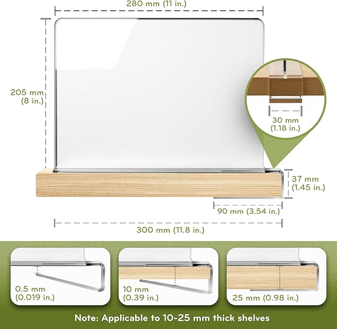 Acrylic Shelf Dividers for Closet Organization, 4-Pack Premium Quality Reinforced Material Closet Organizers and Storage, Perfect for Purse, Sweaters, Towels, Shoes, and Books Organization