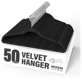 Simple Deluxe 50 Pack Velvet Hangers, 360° Swivel Hook, Non-Slip Heavy Duty Hanger Set with Shoulder Notches, for Coat, Pants & Dress, Black