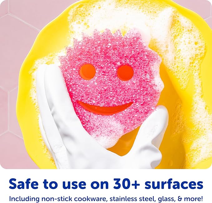 Scrub Daddy Scratch-Free Multipurpose Kitchen Sponges - Bulk Dish Sponges for Kitchen, Bathroom, Household Cleaning & More - Made with BPA-Free Polymer Foam (7 Count)