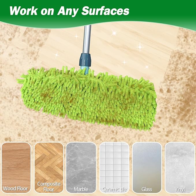 4PCS 15''~17'' Microfiber Dust Mop Pads Compatible with Leifheit 55210,Reusable Mop Refills,Replacent Wet Mopping Pad & Washable Dry Sweeping Cloths for Hardwood Floor/Tile/Marble Cleaning