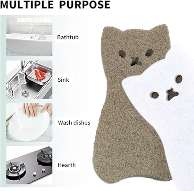 Kitchen Sponges Reusable, Dish Sponge for Washing Dishes, Compostable Sponges for Cleaning Dishwashing, Natural Wood Pulp Scouring Pad, Household Cellulose Scrub Sponge Heavy Duty (Kitchen sponges-6)