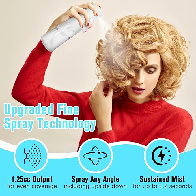 Spray Bottle For Hair,Continuous Water Mister for Hairstyling, Salons, Cleaning, Plants,Essential Oil Scents,Ultra Fine Mist Sprayer,6.8 OZ /200 ML-White(Christmas Gifts)