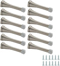 Amazon Basics Spring Door Stopper, Brushed Nickel, with Rubber Bumper Tips, 12-Pack