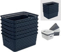 Plastic Storage Baskets for Organizing, Small Weave Storage Baskets, 6 Packs