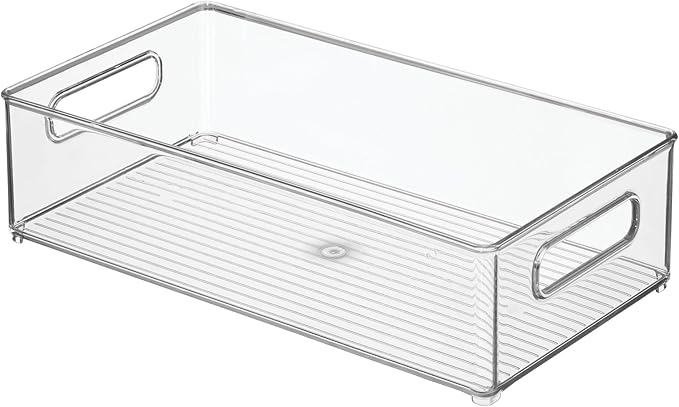iDesign Stackable Fridge Bin - Storage Bin for Freezer or Pantry Organization, Clear, Made in USA