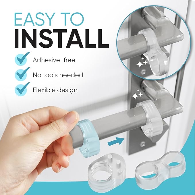 STRONGEST HOME Door Stop Wall Protector (10 Pack, 6+4 Bonus) – Clear Silicone Door Handle Bumper, Adhesive-Free Wall Guard for Stops, Knobs, Bedrooms & Bathrooms