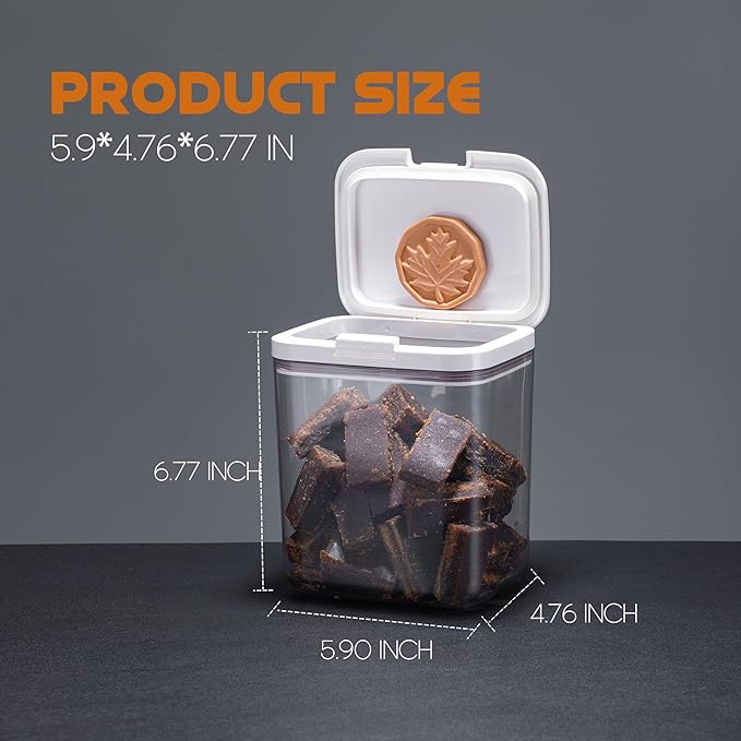 LivLab Brown Sugar Container- 2 Qt/2L Airtight Brown Sugar Keeper Storage Container Flour Container Coffee Canister with Spoon Food Cereal Bins Household for Kitchen Pantry (T-2.0A)