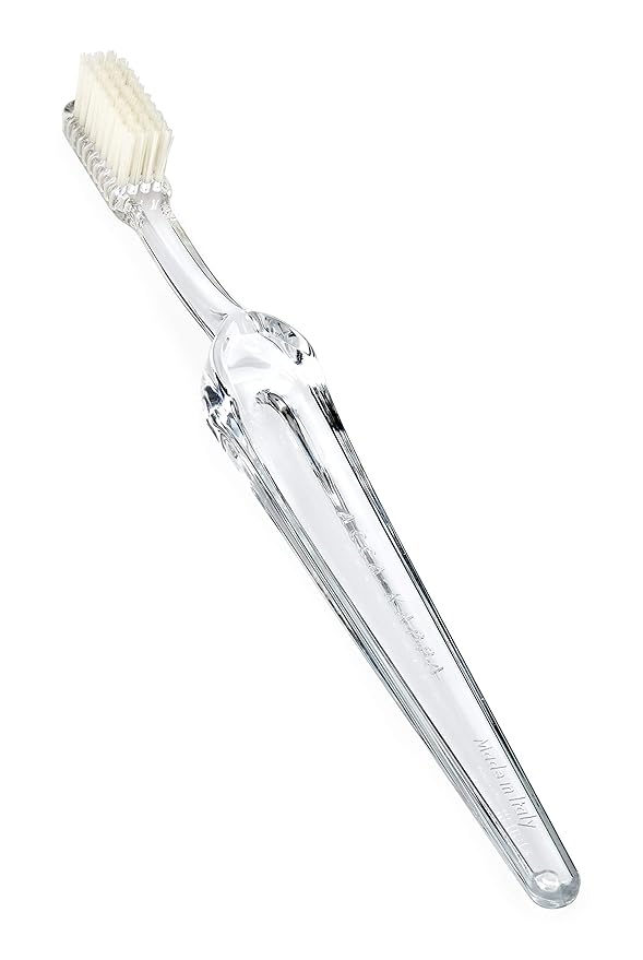 Acca Kappa Lympio Ice Blue Toothbrush – Medium Nylon Bristles, Art Déco Design