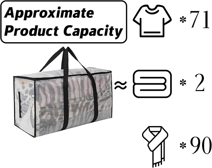 2 Pack Heavy Duty 93L (24.5 Gallon) Stackable Plastic Storage Bins with Lids, Clear Totes – For Home Organization and Storage, Sturdy and Reusable Alternative to Moving Bags