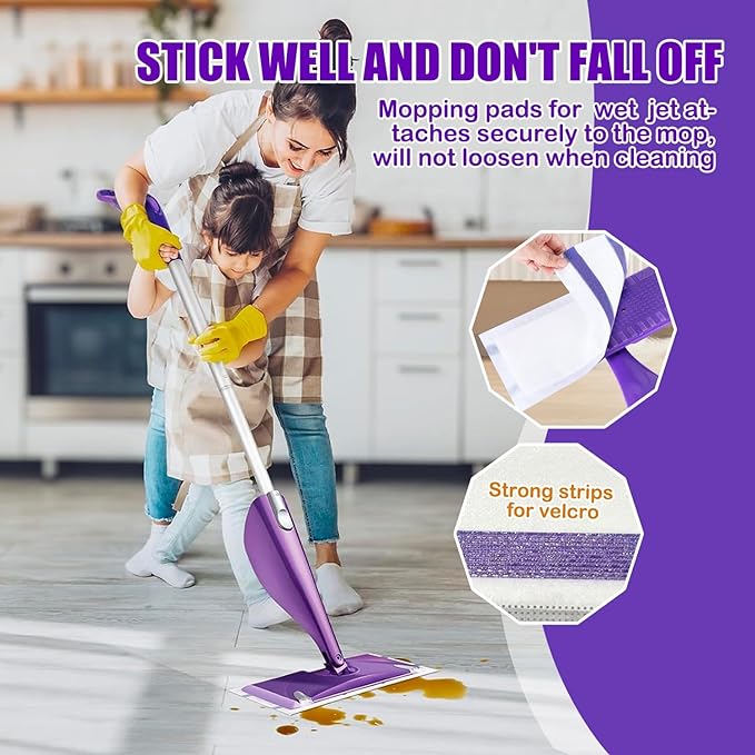 100 Pack Disposable WetJet Pads Refills for Swiffer Wet Jet Mop - Multi-Surface Floor Cleaning Mop Pads, Compatible with Swiffer Wet Pads Refill, 4 Layers Thickened & Durable | Heavy-Duty Absorbent