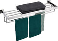 KOKOSIRI 32'' Bathroom Towel Shelf Chrome Towel Rack with Two Bath Towel Bars SUS304 Stainless Steel Wall Mounted, Polished Finish B6003CH-L32
