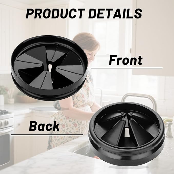 Garbage Disposal Stopper 3 3/8 Splash Guard QCB-AM, Sink Drain Strainer Replacement for Insinkerator Evolution Series, Removable Quiet Garbage Disposal Drain Cover
