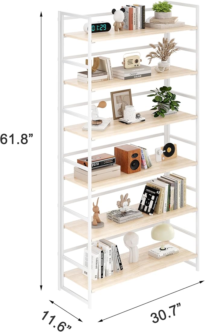 BHG Vintage Multifunctional Folding Bookshelf, No-Assembly Plant Stand Storage Rack Shelves for Home Office