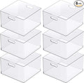 Simply Tidy 13" x 13" Clear Storage Bin with Handles – Stackable Plastic Organizer for 12" x 12" Paper, Notebooks, Sketchbooks & Craft Supplies, Easy-Access Design, 6 Pack