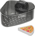 Suction Cup Sink Corner Rack,Sponge Holder with Strong Suction Cup, Kitchen Sink Organizer with Drainage Holes, Storage Rack for Bathroom, with Pizza - Shaped Sponge