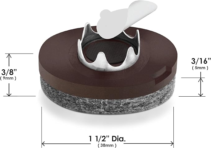 Slipstick GorillaFelt 1-1/2 Inch Felt Glides/Furniture Feet Floor Protectors (Set of 8 Sliders) Nail On Felt Furniture Pads Guaranteed to Stay On, Round, CB270-8