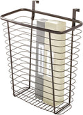 iDesign Steel Over-The-Cabinet Waste Basket or Storage Bin, The Axis Collection, 7.1" x 12.2" x 14.2", Bronze