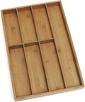 Lipper International 8877 Bamboo Wood Flatware Organizer with 7 Compartments, 12" x 17-1/2" x 1-3/4"