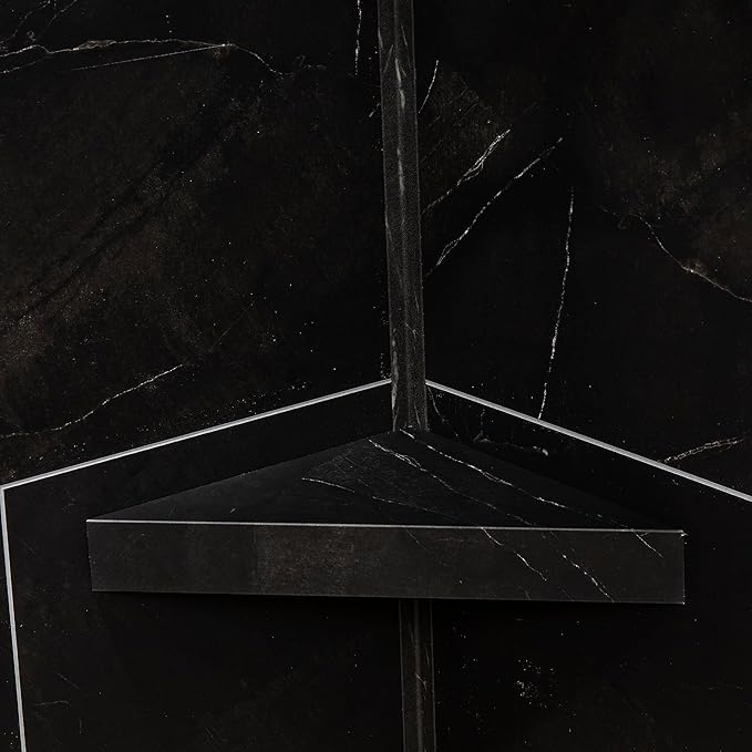 Palisade Vinyl Waterproof Corner Shower Shelf in Black Ice
