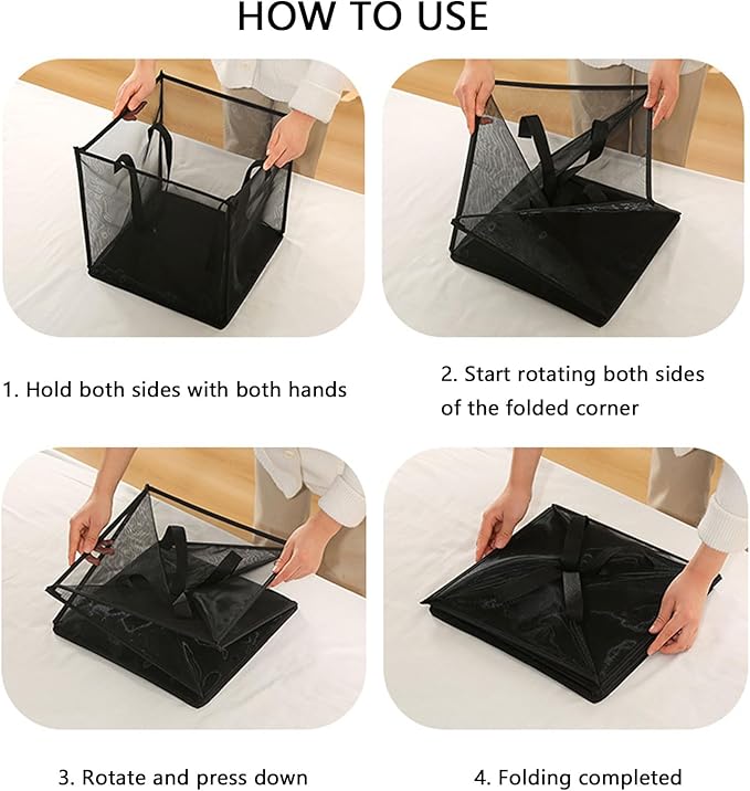 4 Pack Popup Laundry Hamper, Small Collapsible Mesh Laundry Baskets Dirty Clothes Basket with Handle Cube Storage Basket for Washing Storage,Toy Storage,Dorm and Travel(Pink,13 Inch)