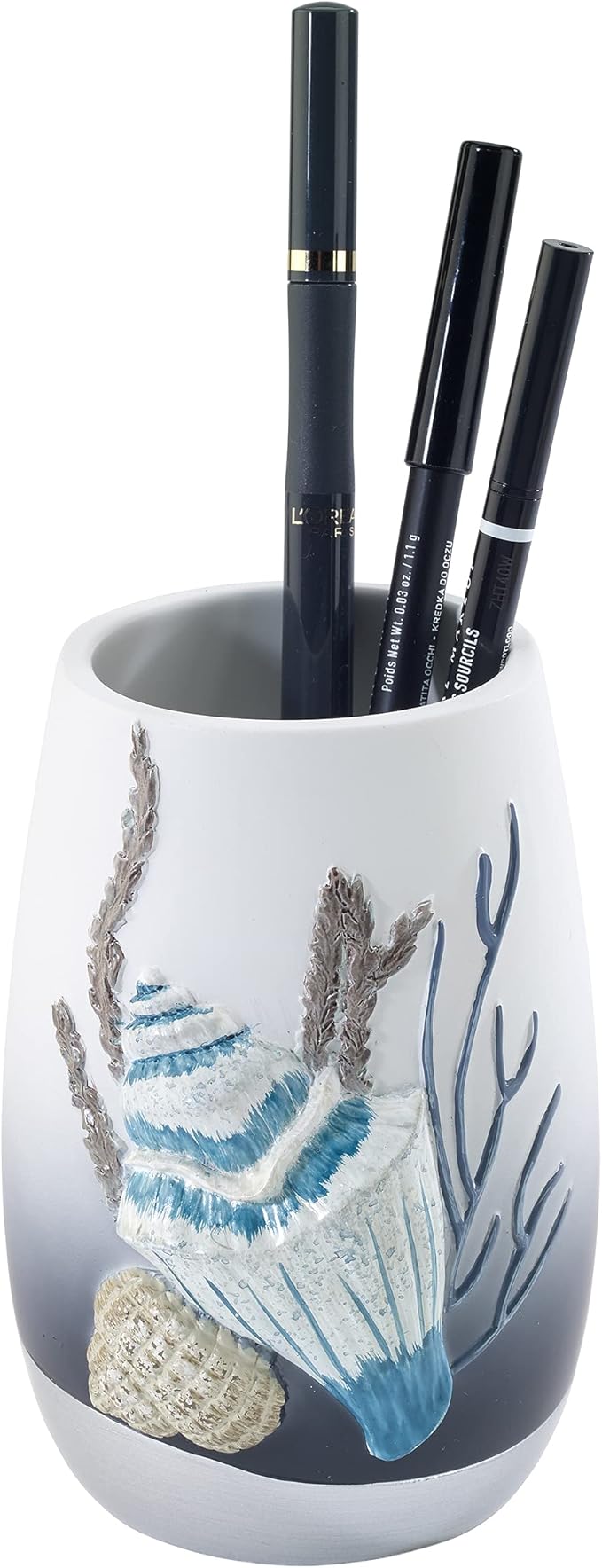 Avanti Linens - Tumbler, Countertop Organizer, Sealife Inspired Bathroom Decor (Blue Lagoon Collection)