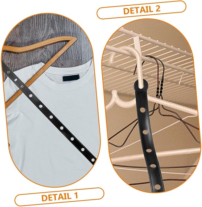 10 pcs Plastic Hanger Display Strips for Clothing Stores Space Saving Hanger Connectors Classic Black Plastic Strips for Organizing and Displaying Clothes Multipurpose and Sturdy