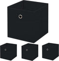 13 inch Record cubes storage bins,collapsible fabric storage cubes Decorative storage basket,apply to clothes organizer box,shelves in closet,laundry,daycare centers,offices,4 Pack(Black) ﻿