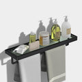 SFGSOWOR Floating Glass Shelves for Bathroom 20-in with Towel Bar/Tempered Glass Rectangular 1 Tier Organizer Shelf (Matte Black, 20'')