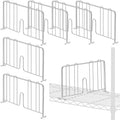 6 Pcs 24" W X 9" H Wire Shelf Divider Chrome Plated Steel Wire Rack Divider for Shelving Metal Accessories for Bathroom Kitchen Office Pantry Room Storage Organization, Silver