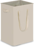 efluky Slim Laundry Basket, Narrow Laundry Hamper with Handles, Collapsible Dirty Clothes Hamper, Tall Laundry Bin for Laundry Room, Dorm and Bedroom, 90L Beige
