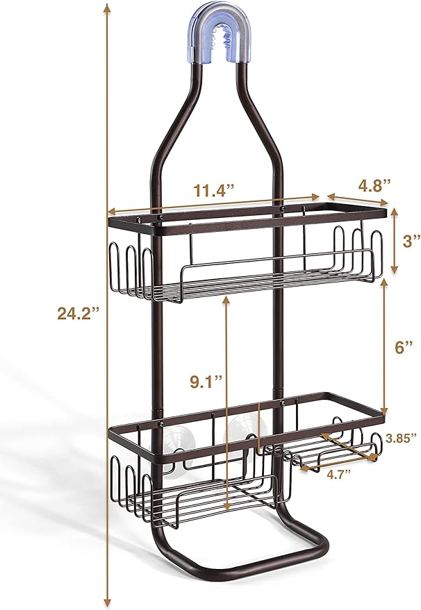 SunnyPoint Sturdy Tubing Structure Bathroom Hanging Shower Head Caddy Organizer (Standard, ORB)