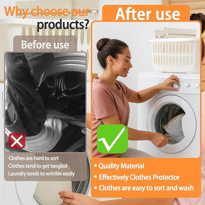 Durable Honeycomb Mesh Laundry Bags for Delicates,lingerie, socks and gloves, yoga pants, jeans or even jackets, scarves (4Pcs 16 x 20 Inches Large)