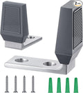 Moxweyeni 2 Pack Floor Door Stop Angle Door Stopper Floor Mounted Heavy Duty Base Fits Doors with up to 2" Gap Comes with Rubber Bumper Stainless Steel Screws Suitable for Wood Concrete Floors(Grey)