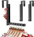 Over the Door Drying Rack Clothing Hook, 【2 Pack】Foldable Coat Hanger for Landry Room, Bathroom, 6 Groves Druable Clothes Door Hanging for Towel, Coat, Sweater, Hat, Compact for Storage, Travel- Black
