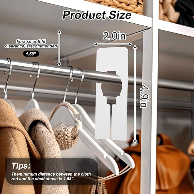 100 Pack 5 x 2 Inches Plastic Clothing Rack Dividers, Rectangular Closet Dividers for Hanging Clothes, Blank Clothing Rack Tags Label for Closet, Cloth Store, Department Stores, White