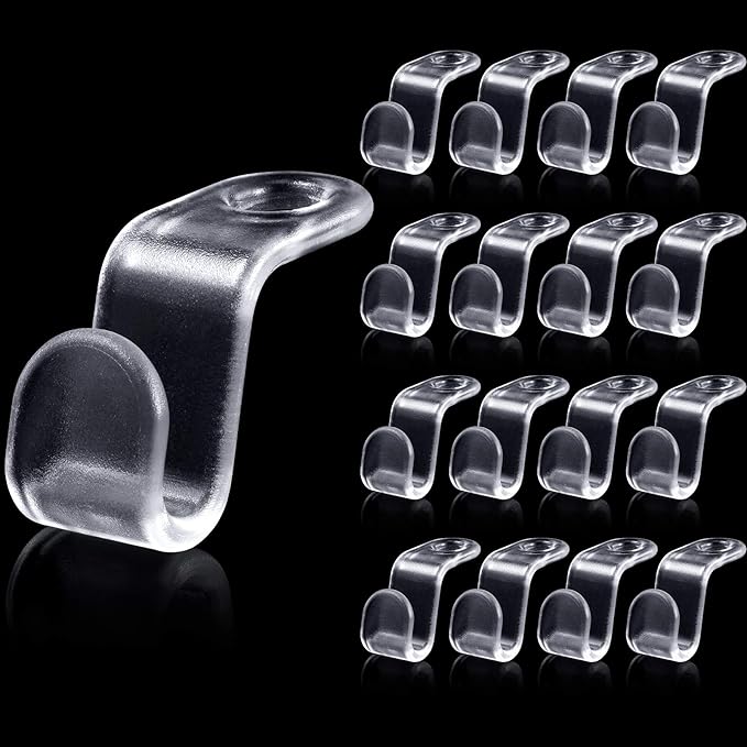 Jetec 96 Pieces Clear Clothes Hanger Connector Hooks Hanger Extender Clips Cascading Connection Hooks Outfit Holders for Clothes Closet (Clear)