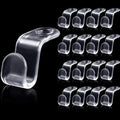 Jetec 48 Pieces Clear Clothes Hanger Connector Hooks Hanger Extender Clips Cascading Connection Hooks Outfit Holders for Clothes Closet (Clear)