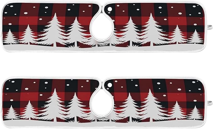 2 Pack Faucet Splash Catcher Christmas Tree Sink Mat for Faucet Absorbent Kitchen Splash Guard Drip Catcher for Farmhouse Barthroom Bar, S