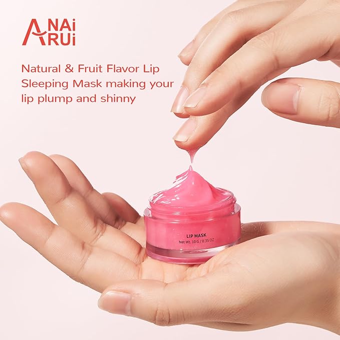 Hydrating Lip Mask Set, Lip Scrub & Lip Butter, Overnight Lip Treatment Set Enriched With Ceramide, Watermelon and Shea Butter, For A Softer & Smoother Lips, Overnight Lip Mask Gifts