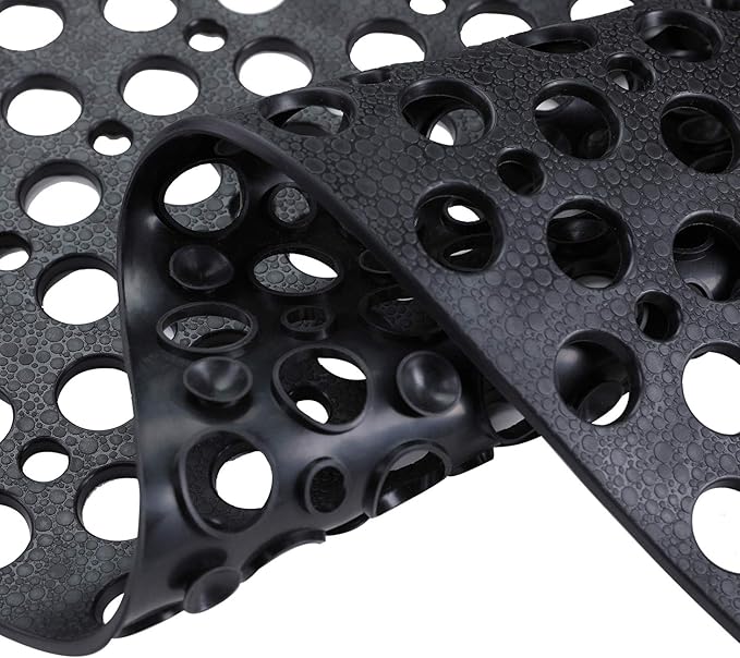 Mantto Nonslip Bath Tub Shower Mat with Suction Cups, Extra Soft TPE Bath Mat for Kids, Bathtub Bathroom Mats, Machine Washable, Smooth/Non-Textured Tubs Only, 35L x 16W Inch(Black)