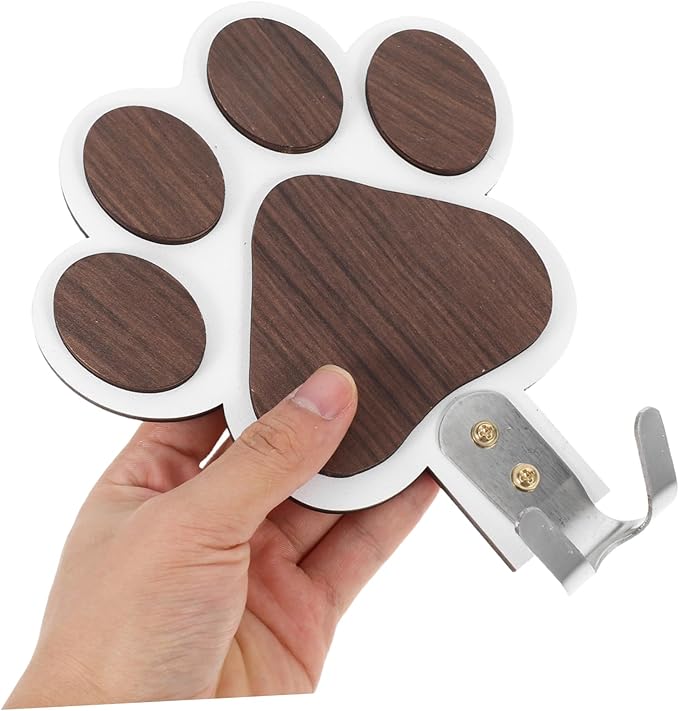 Wooden Paw Print Hook for Dog Towel Space-Saving Hanger Connector Farmhouse Style Kitchen Towel Hanger