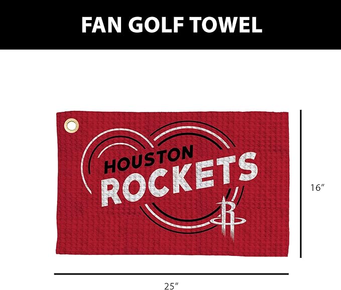 Northwest NBA Golf Towel – Official Licensed Microfiber Waffle Fabric, Absorbent 16x25 in Club Cleaning Accessory