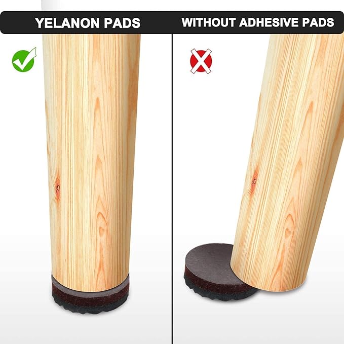 Yelanon Non Slip Furniture Pads -12pcs 3’’ Furniture Grippers Non Skid for Furniture Legs,Self Adhesive Rubber Feet Furniture Feet, Anti Slide Hardwood Floors Protectors for Keep Couch Stoppers