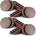 32Pcs 3.5in Furniture Coasters Non-Slip Bed Leg Pads Round Rubber Anti Sliding Caster Cups for Hardwood Floors Brown
