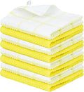 Nialnant 8 Pack Dish Cloths for Washing Dishes, 100% Cotton Reusable Cleaning Rag, Quick Drying Dish Towels for Kitchen,12x12 Inches,Yellow