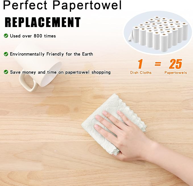 Homaxy 12 Pack Kitchen Dish Cloths (10 x 10 Inches, White), Super Soft and Absorbent Coral Velvet Dish Towels, Nonstick Oil Fast Drying Microfiber Cleaning Cloth, No Lint Household Dishcloths
