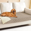 Smiry Waterproof Dog Bed Cover Pet Blanket, Soft Washable Dog Blanket for Furniture Bed Couch Sofa Reversible, Checkered (30"x90", Taupe/Beige)