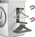 MFTEK Hanger Organizer Stacker, Magnetic Hanger Holder, Extendable Hangers Storage Rack for Washing Machine Closet Laundry Room Organization, Stand Rack for Adult Kids Velvet Hangers (Black)