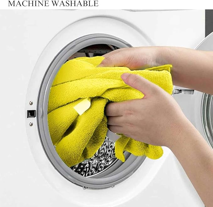 Ultra High Pile Premium Microfiber Towels 36 Pack – Super Soft, Lint-Free, Streak-Free, Scratch-Free Cleaning Cloths – Car, Home, Kitchen, Detailing, 16x16 Inch (Yellow)